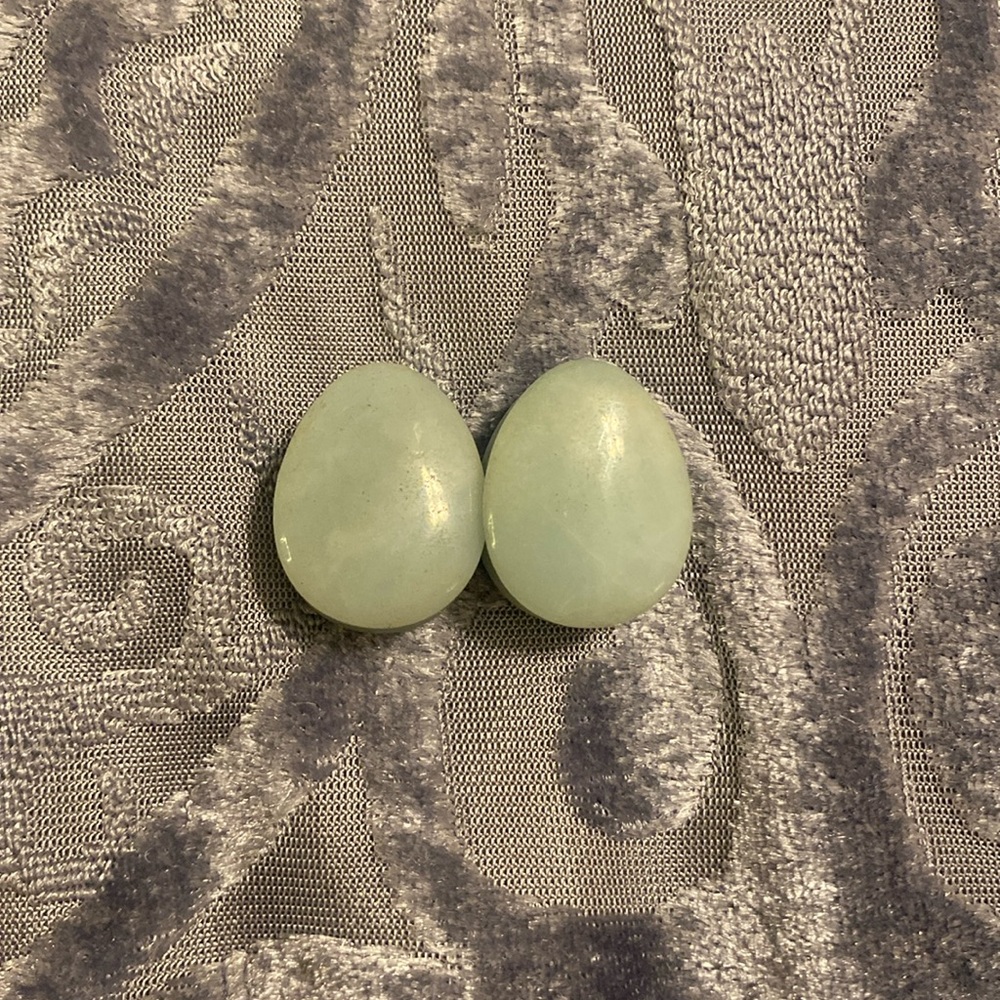 Tear drop sage green stone plugs